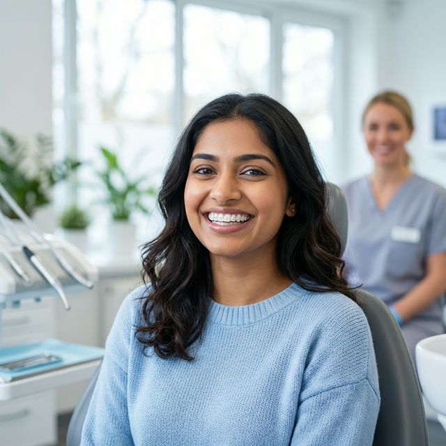 Happy patient with beautiful smile